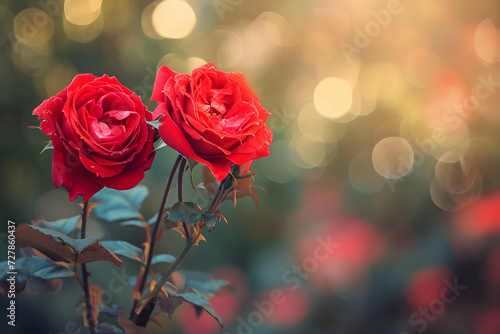pink  red roses in the garden  background  copy space  flowers. Abstract wallpaper. Spring  Valentine s day. Two. Soft colors