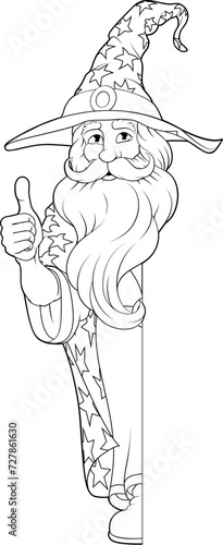 A wizard merlin cartoon beard magician man Halloween character mascot