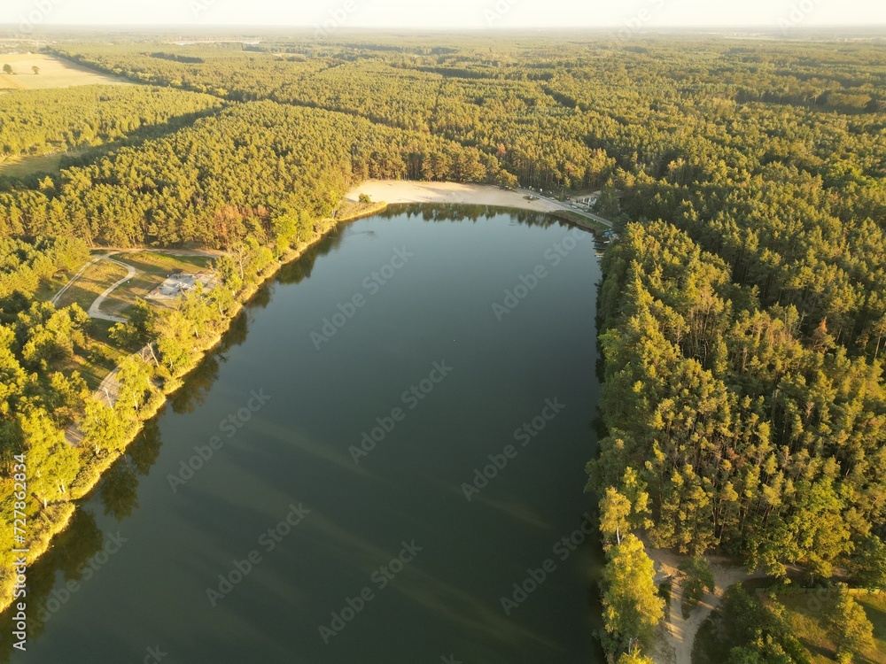 lake in the mountains Jelcz City Poland