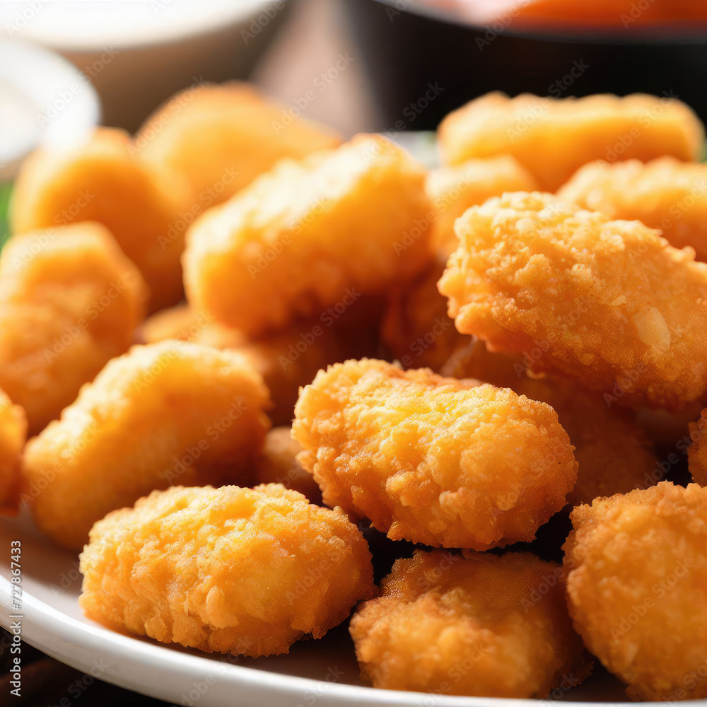 Orange crispy chicken nuggets Orange crispy chicken nuggets
