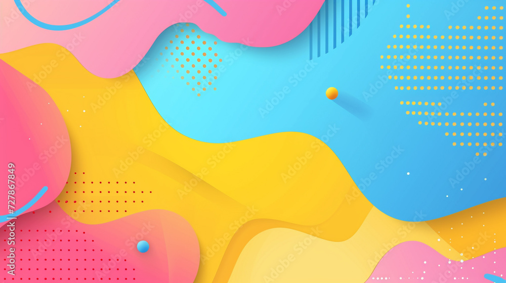 Neon blue, mustard, powder pink, brandy color geometric background vector presentation design. PowerPoint and Business background.
