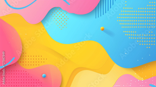 Neon blue  mustard  powder pink  brandy color geometric background vector presentation design. PowerPoint and Business background.
