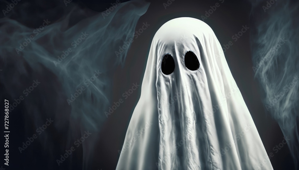 Scary ghost on dark background