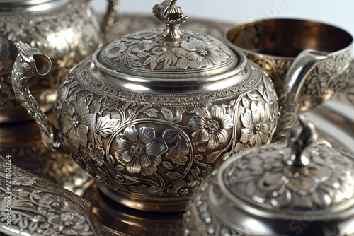 A sterling silver tea set