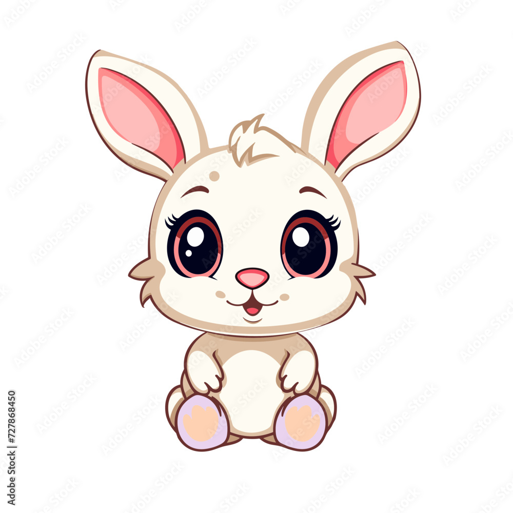 Obraz premium easter bunny vector illustration isolated white background, cut out or cutout
