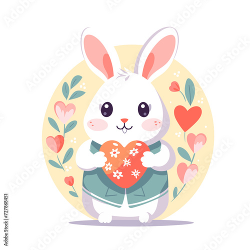 easter bunny with heart