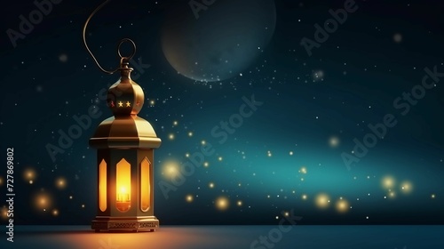 Ramadan Kareem banner, lantern and Mosque. Ramadan Kareem advertisement, flyer, invitation, greeting card. Islamic background