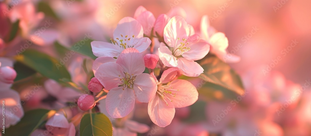 Obraz premium Closeup of Magnoli Blossom in Vibrant Spring Scene: Magnoli Magnoli Blossom Closeup Spring Spring Magnoli Blossom Closeup Spring
