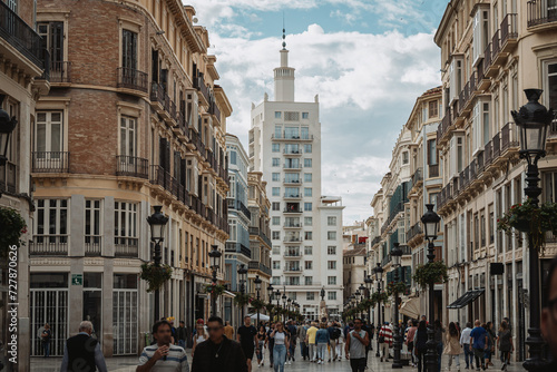 View of main street Molina Lario in Malaga, Spain photo