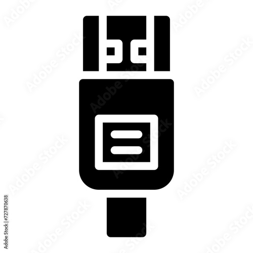hdmi cable glyph icon