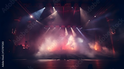 a stage that has some lights on it
