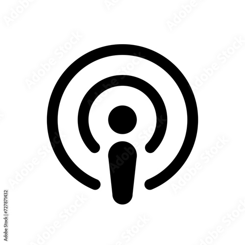 Podcast icon vector in trendy style. Podcasting sign symbol