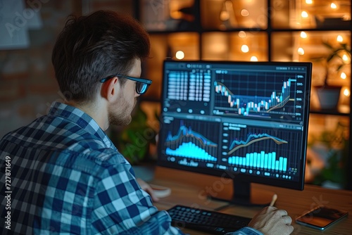 Data Analyst Examining Growth Chart,Strategic Data Analysis for Growth