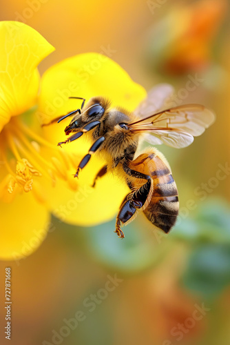 Flying worker bee