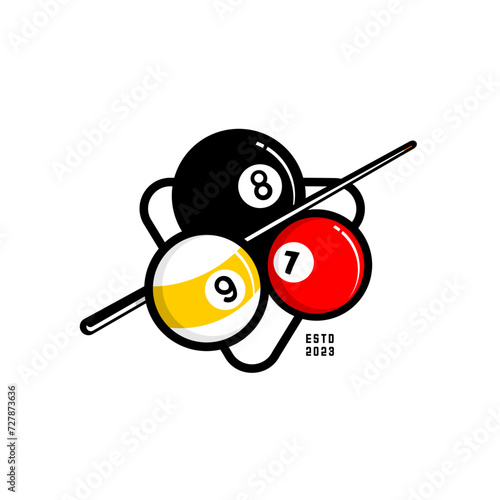 Billiard balls sport logo vector