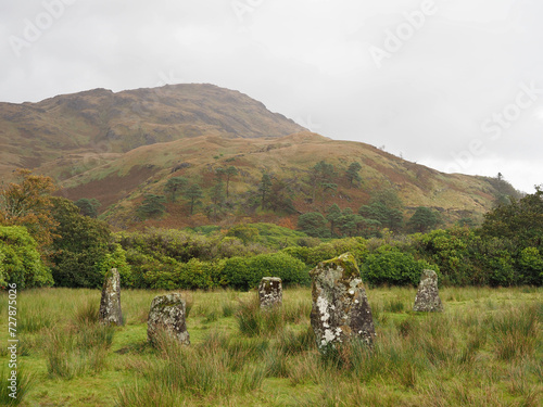 Standing stones. Isle of Mull. Inner Hebrides. Scotland