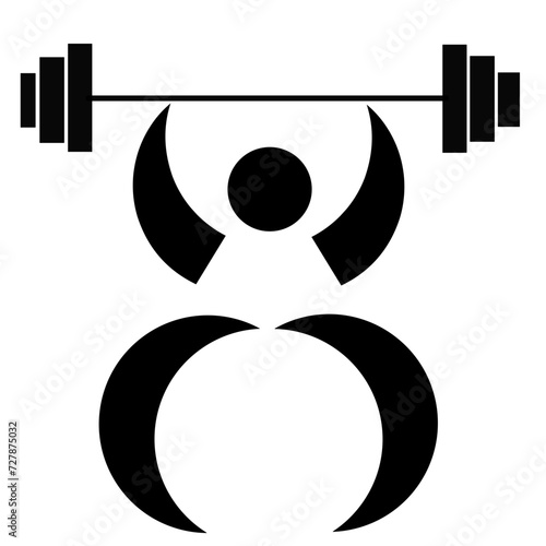 silhouette icon of a person doing weightlifting