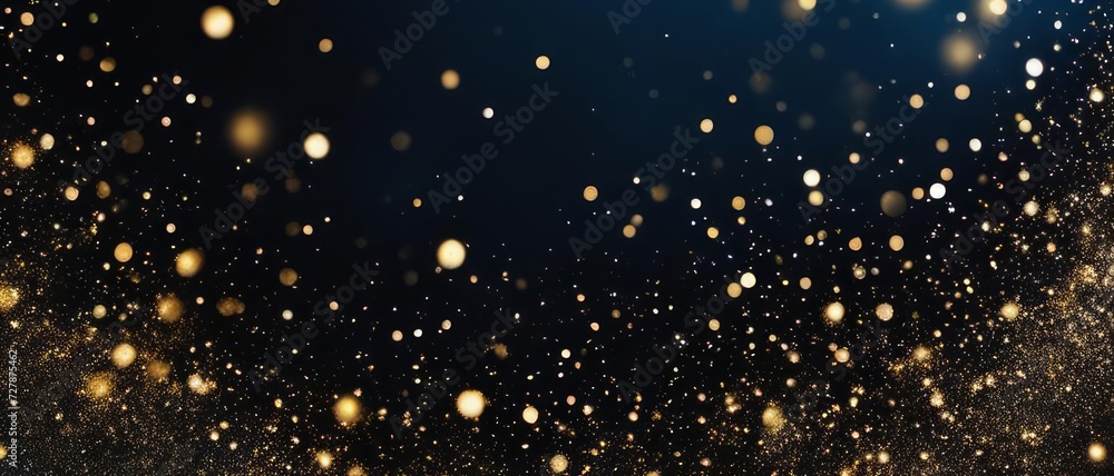 De focused blue gold background of abstract glitter lights. De focused blue gold background of abstract glitter lights.