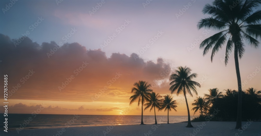 Sunset over the beach