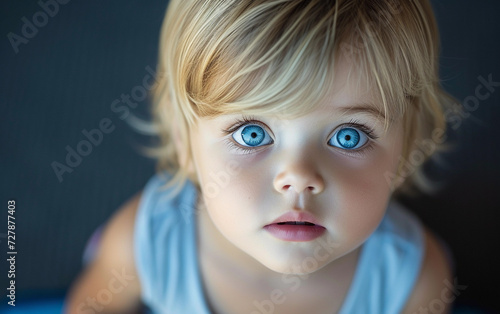 Close-Up of a Child With Blue Eyes