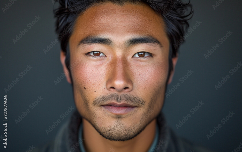 Close Up Portrait of a Multiracial Man With a Goatee Close Up Portrait of a Multiracial Man With a Goatee