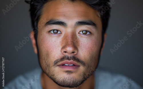 Close-Up Portrait of a Bearded Individual