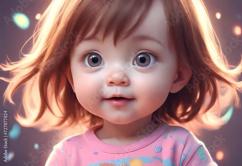 a cute adorable baby human child cartoon rendered in the style of children-friendly cartoon animation fantasy style 