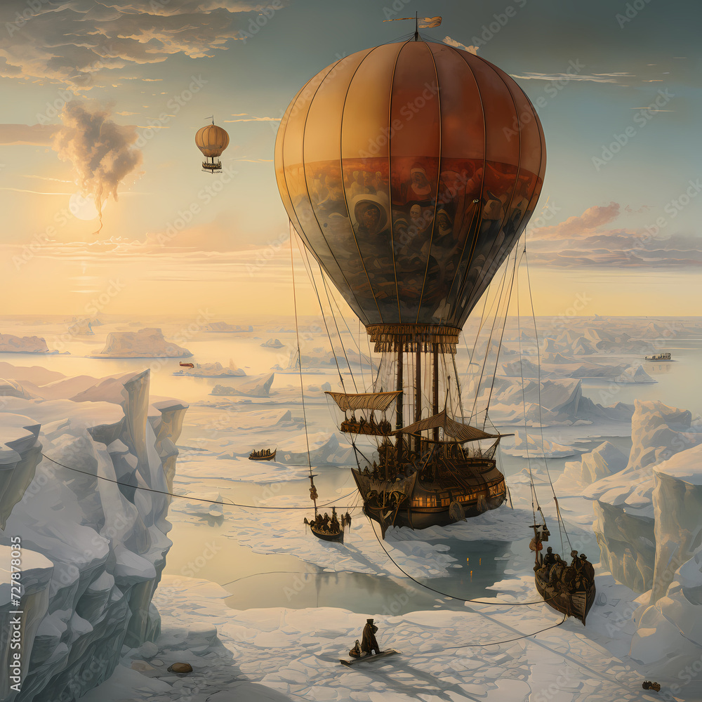 Victorian-era balloon expedition to the North Pole