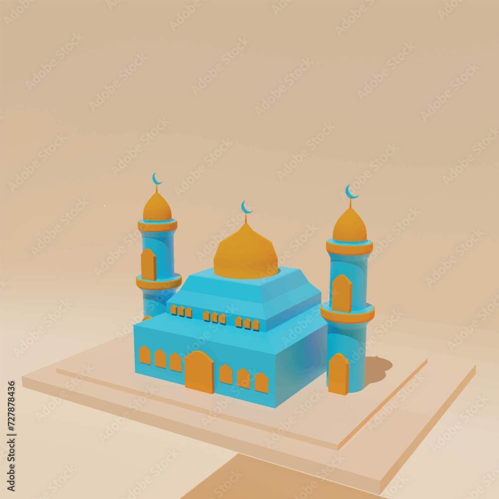 Kabaah alharam and mosque concept. Realistic 3d object cartoon style. Kabaah alharam and mosque concept. Realistic 3d object cartoon style.