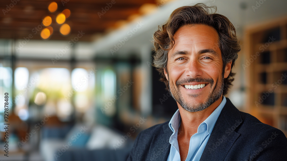 A confident and handsome businessman with a friendly smile, captured in a close-up portrait in a studio setting in Office. A confident and handsome businessman with a friendly smile, captured in a close-up portrait in a studio setting in Office.