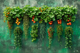 decorative wall bed with greens and vegetables