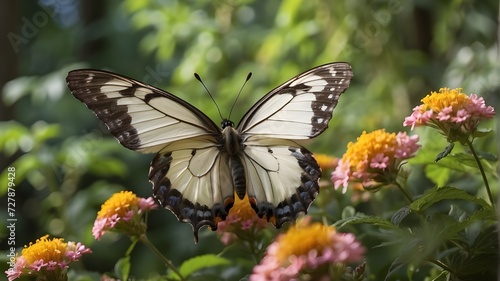 Butterfly falying in the garden butterfly on flower butterfly falying in the garden on the falowers © Shehzad
