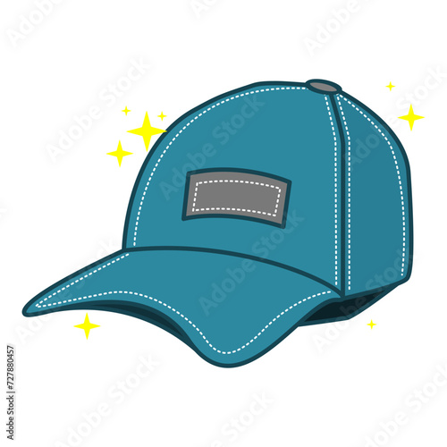 vector design of a blue hat made of thick fabric