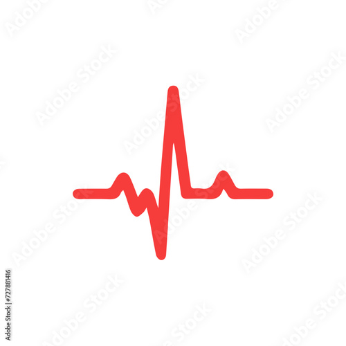  heart beat pulse line icon for medical
