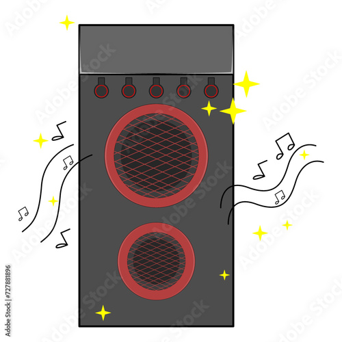 Big Speaker vector design in black and red colors