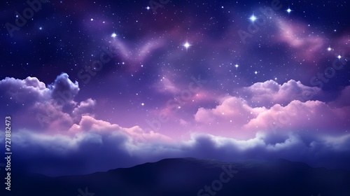 a night sky filled with stars and clouds