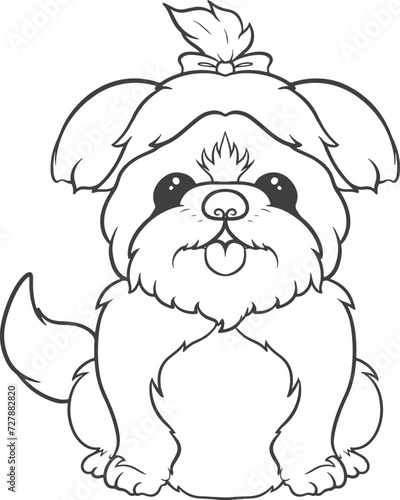 cartoon dog with a bow on its head