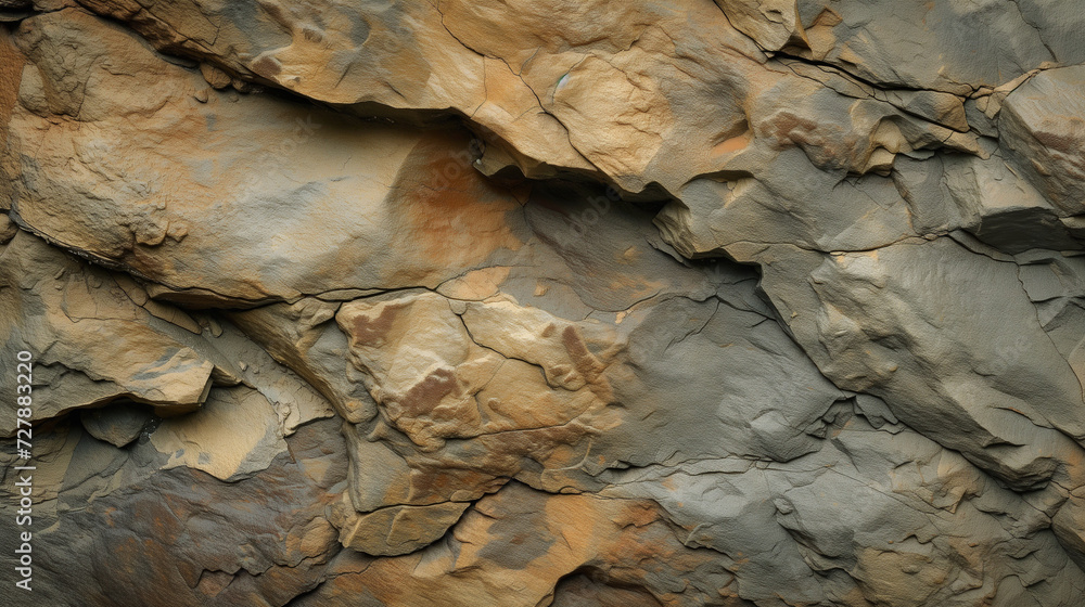 Naklejka premium Rock stone background texture. Natural rocks with cracks.
