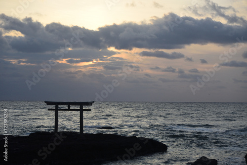 Oarai shrine, Pacific ocean, Ibaraki, Japan photo