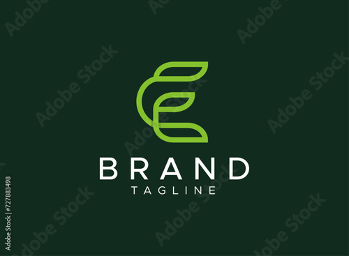 Introducing our exquisite Letter E Nature Logo Design Template, this logo used for e nature leaf logo, leaves, ecology, environmental, bio, letter e logos, font, text, letter mark, line art etc