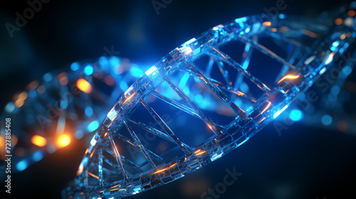 Helix DNA polygonal wireframe molecule helix  medical concept background