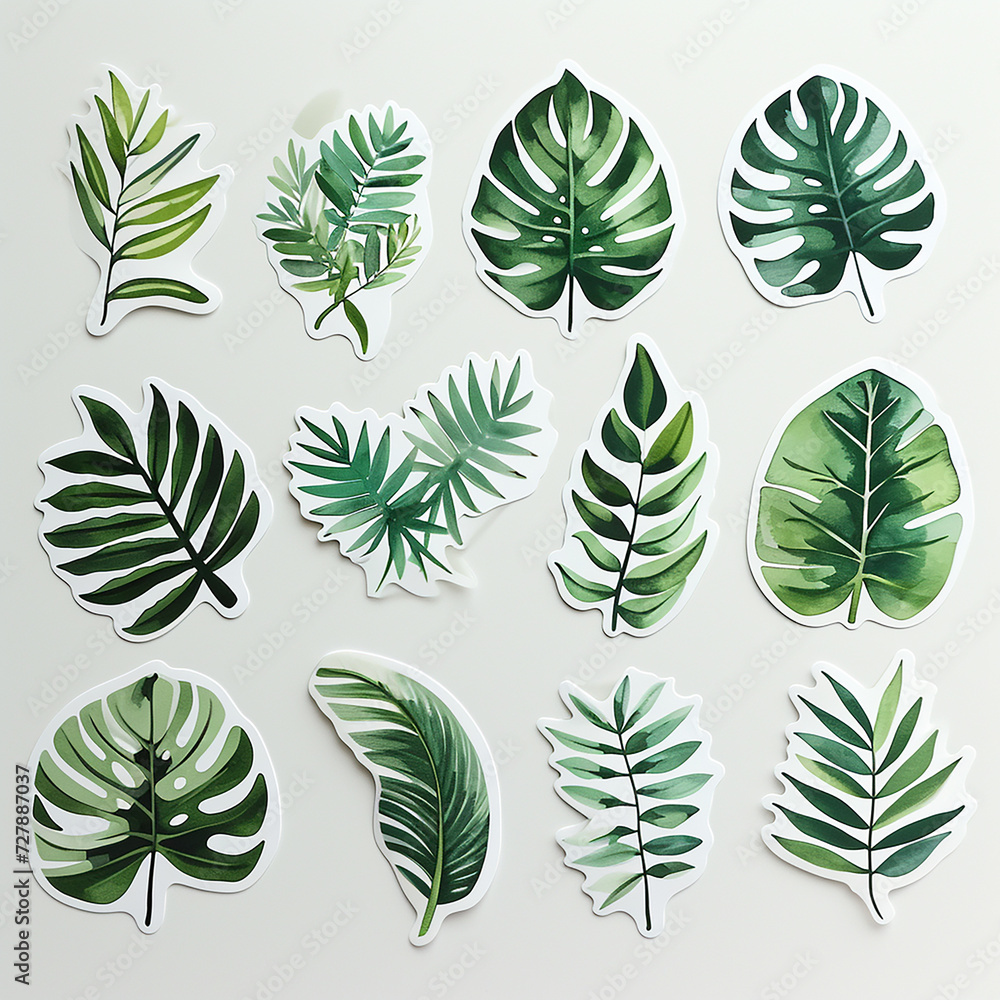 collage stickers abstract stickers exotic leaves collage stickers abstract stickers exotic leaves