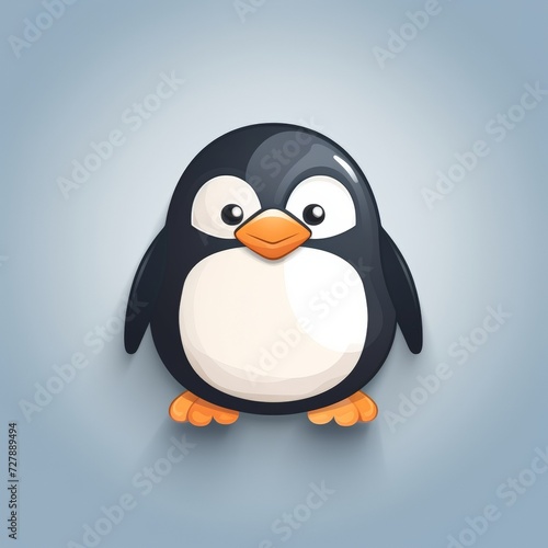  flat vector logo of animal "penguin" stylish flat penguin logo for a cool and modern app, highlighting simplicity and efficiency © NI