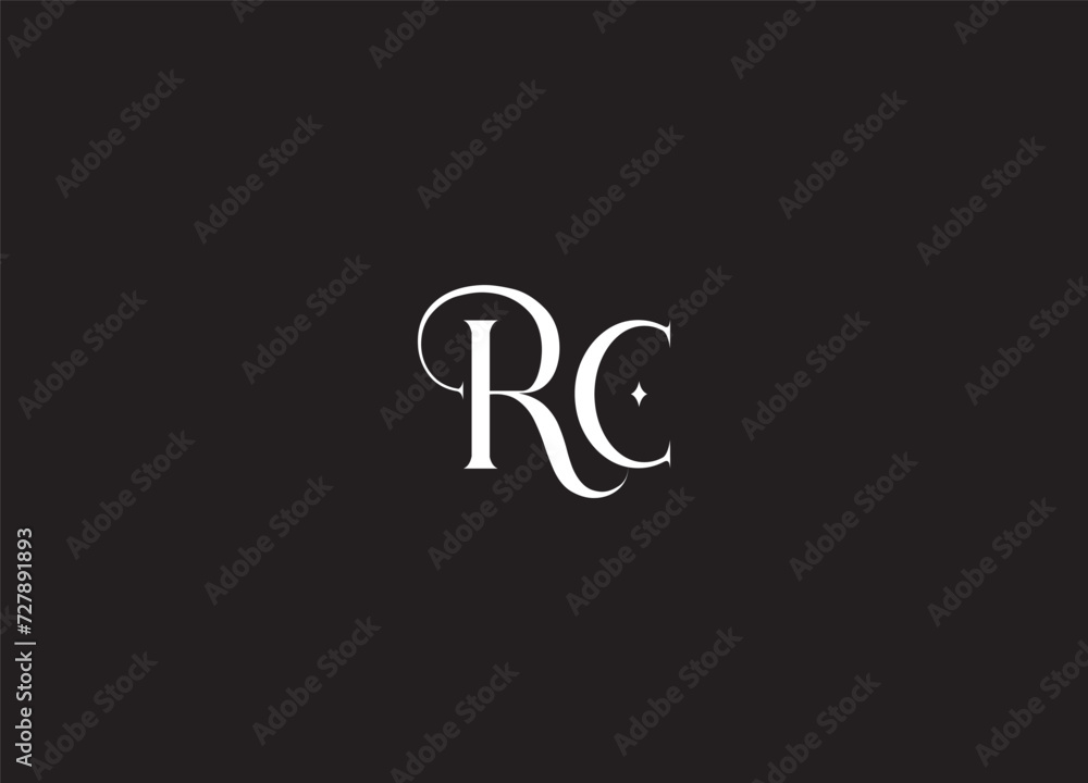 premium RC logo monogram with gold circle frame. luxury initials design minimal modern premium RC logo monogram with gold circle frame. luxury initials design minimal modern