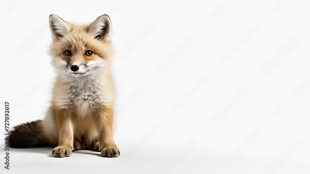 Obraz premium cute white background fox