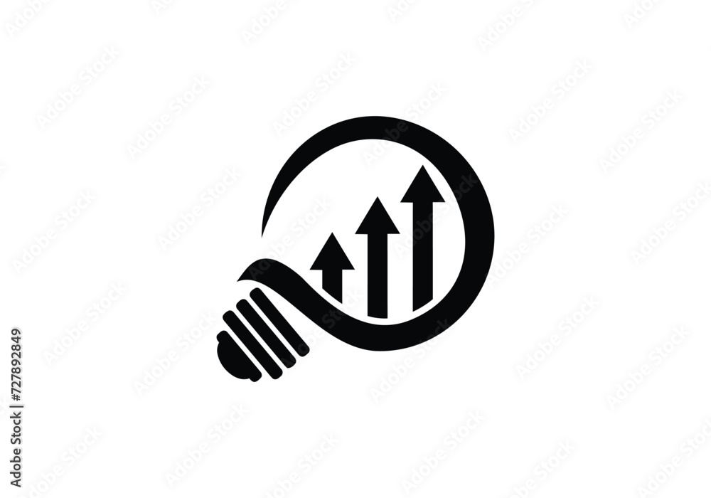 bulb & financial logo Design vector Template icon. bulb & financial logo Design vector Template icon.