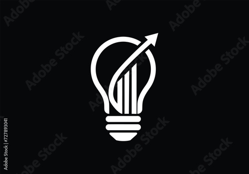 bulb & financial logo Design vector Template icon.  photo