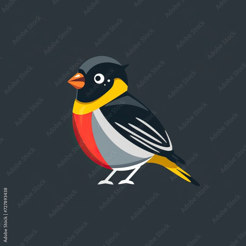 Fototapeta premium flat vector logo of animal Finch Vector image, White Background