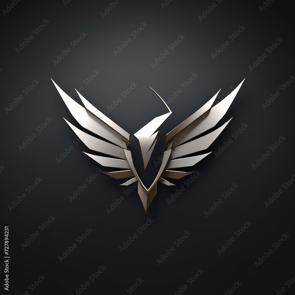 Flat logo vector logo of hawk sleek flat hawk logo for a high-tech aviation company, symbolizing precision and focus