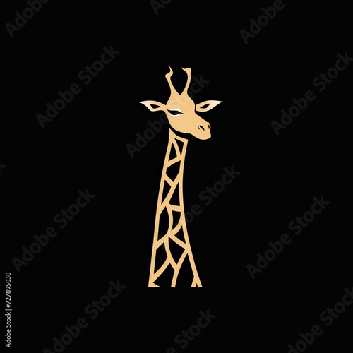 Flat logo vector logo of giraffe stylish flat giraffe logo for a fashion brand, highlighting uniqueness and sophistication